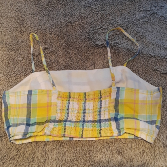 Yellow Plaid Crop Top - Picture 2 of 2